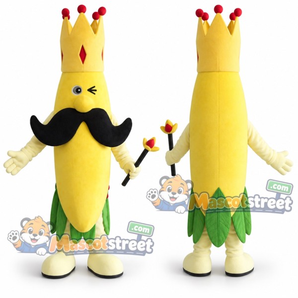 Banana King Mascot Costume with Crown