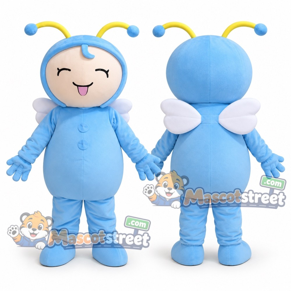 Blue Bee Mascot Costume