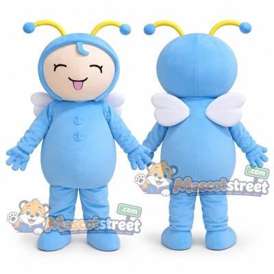 Blue Bee Mascot Costume