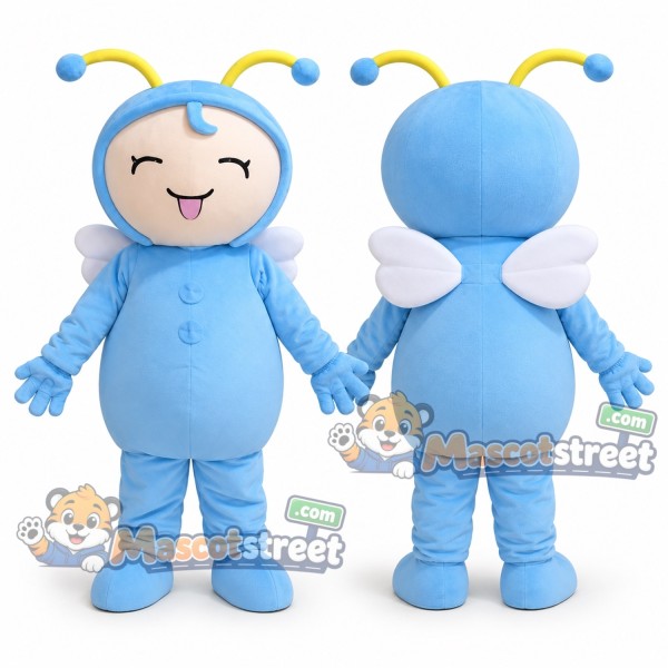 Blue Bee Mascot Costume