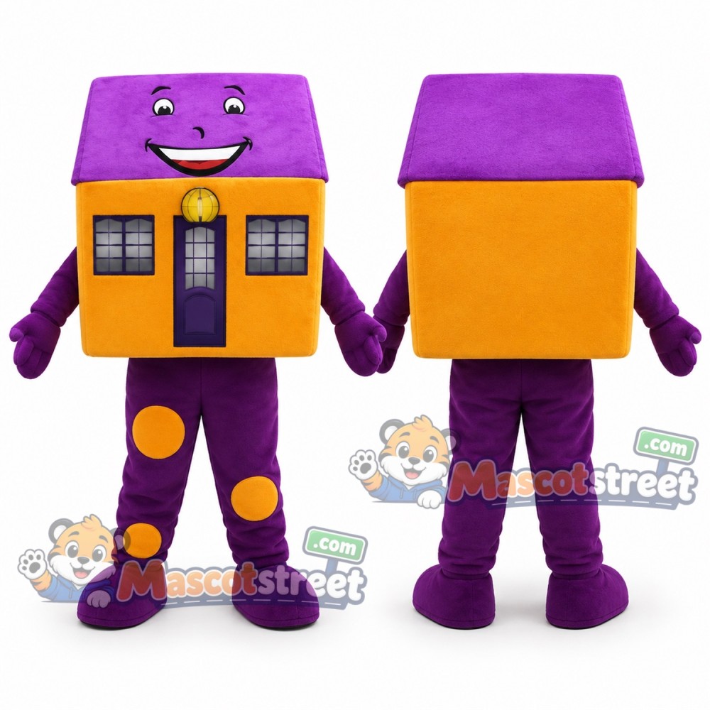 Purple and Orange House Mascot Costume