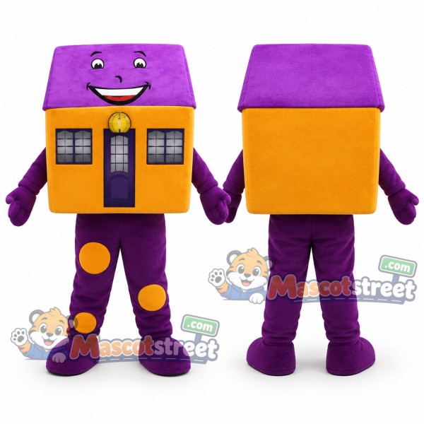 Purple and Orange House Mascot Costume