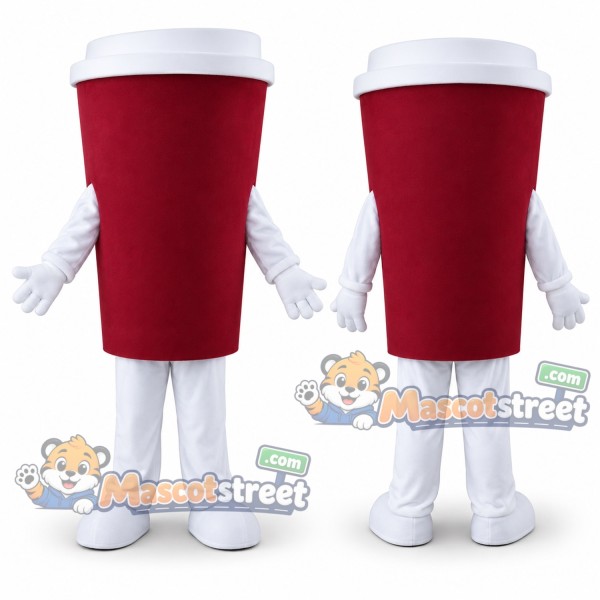 Burgundy Drink Cup Mascot Costume