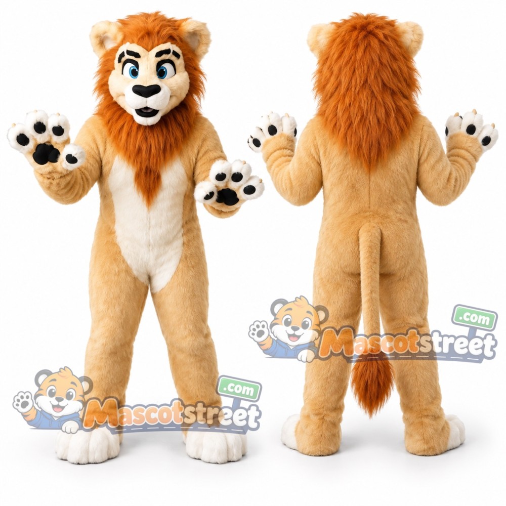Tan Lion Mascot Costume Tan Lion Mascot Costume