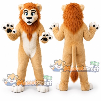 Tan Lion Mascot Costume Tan Lion Mascot Costume