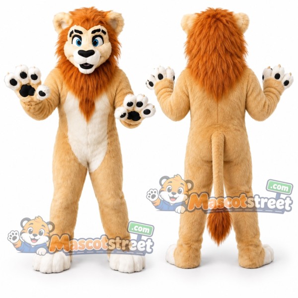 Tan Lion Mascot Costume
