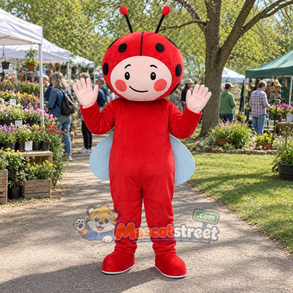Red Ladybug Mascot Costume Red Ladybug Mascot Costume
