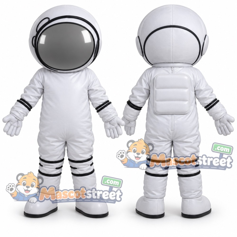 Astronaut Mascot Costume with White Space Suit Astronaut Mascot Costume with White Space Suit