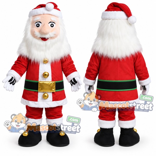 Santa Claus Mascot Costume with Santa Suit and Hat