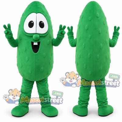 Green Cucumber Mascot Costume Green Cucumber Mascot Costume