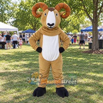 Tan Ram Mascot Costume