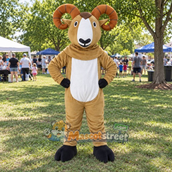 Tan Ram Mascot Costume