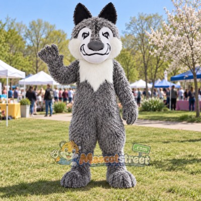 Gray Wolf Mascot Costume