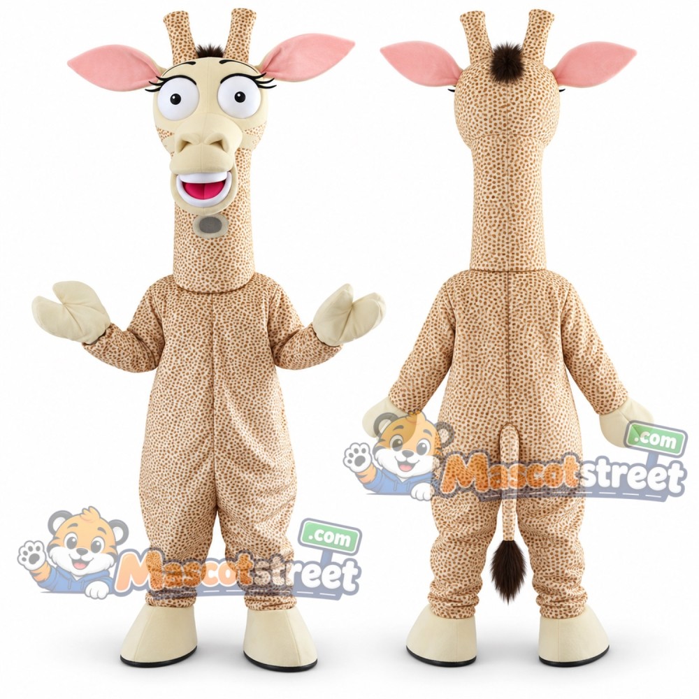 Tan Giraffe Mascot Costume Tan Giraffe Mascot Costume