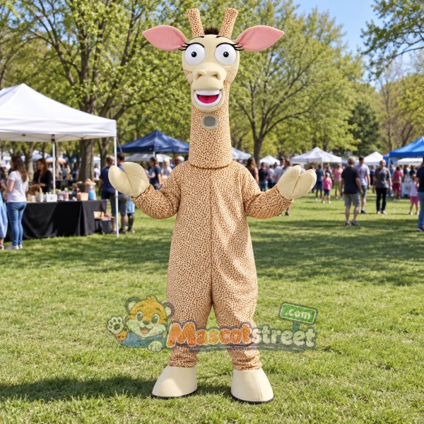 Tan Giraffe Mascot Costume