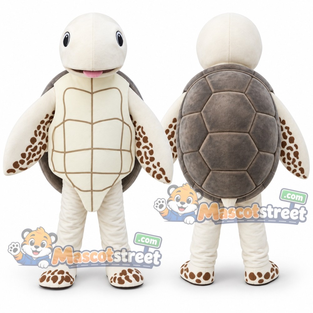 Cream Sea Turtle Mascot Costume Cream Sea Turtle Mascot Costume