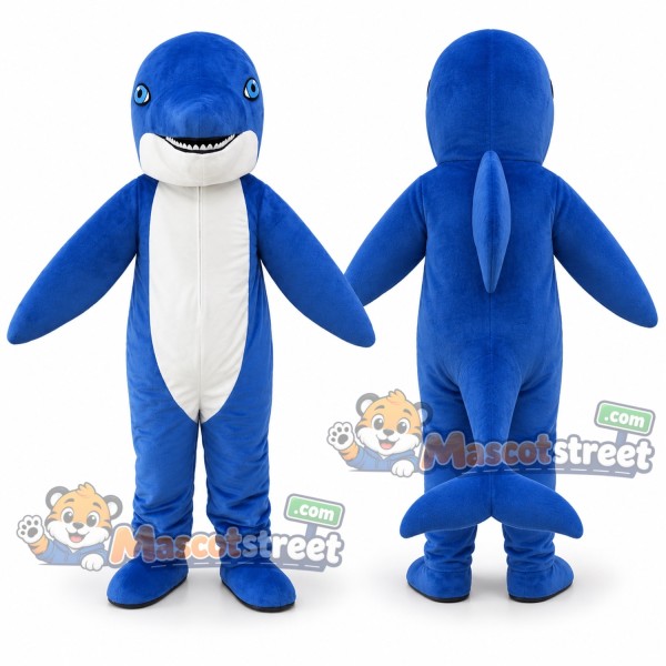 Blue Dolphin Mascot Costume