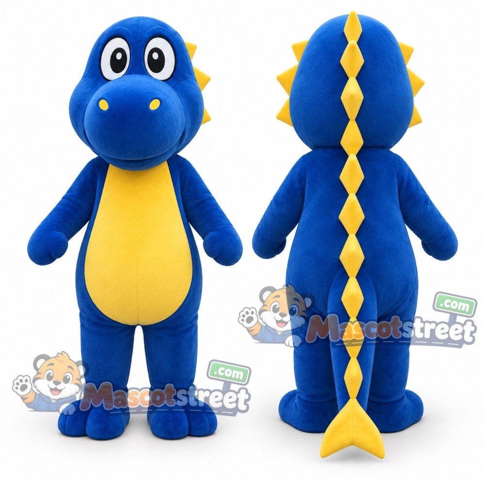 Blue Dinosaur Mascot Costume Blue Dinosaur Mascot Costume