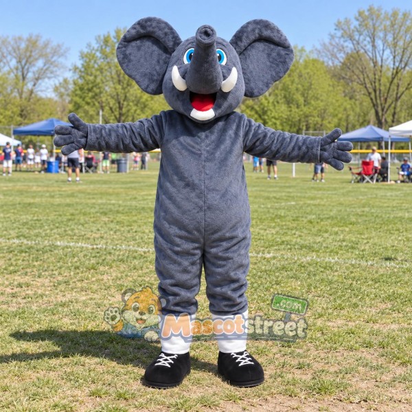 Gray Elephant Mascot Costume