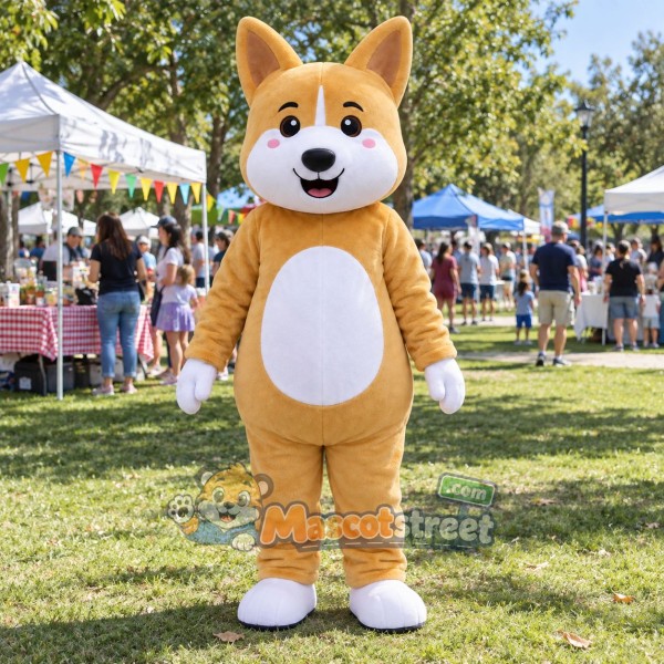 Tan Corgi Dog Mascot Costume
