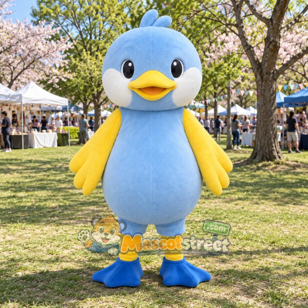 Light Blue Duck Mascot Costume Light Blue Duck Mascot Costume