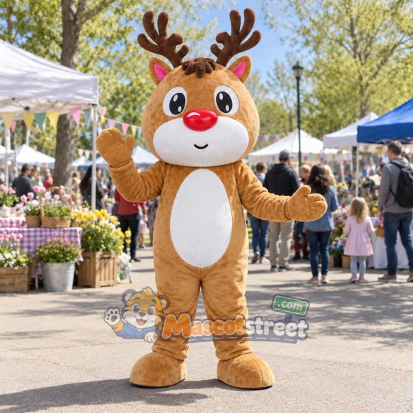Tan Reindeer Mascot Costume