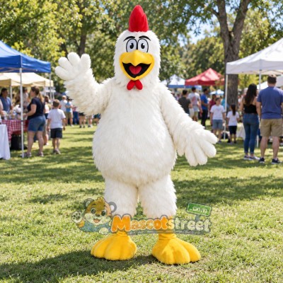 White Rooster Mascot Costume White Rooster Mascot Costume