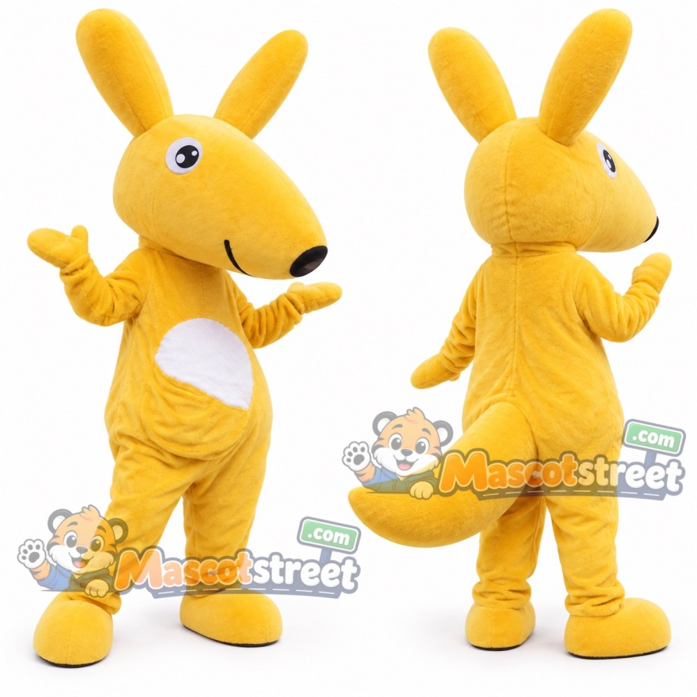 Yellow Kangaroo Mascot Costume Yellow Kangaroo Mascot Costume