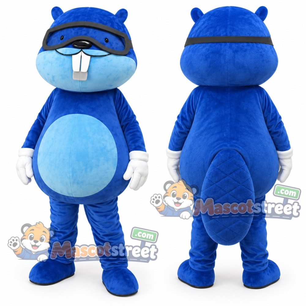 Blue Beaver Mascot Costume Blue Beaver Mascot Costume