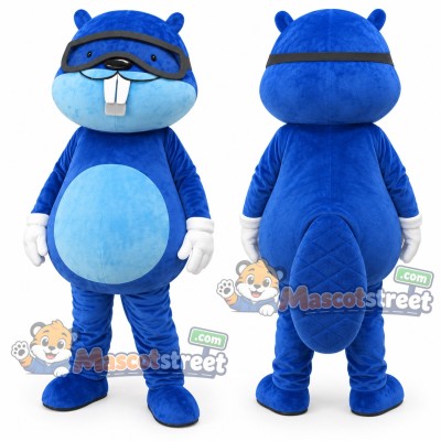 Blue Beaver Mascot Costume Blue Beaver Mascot Costume