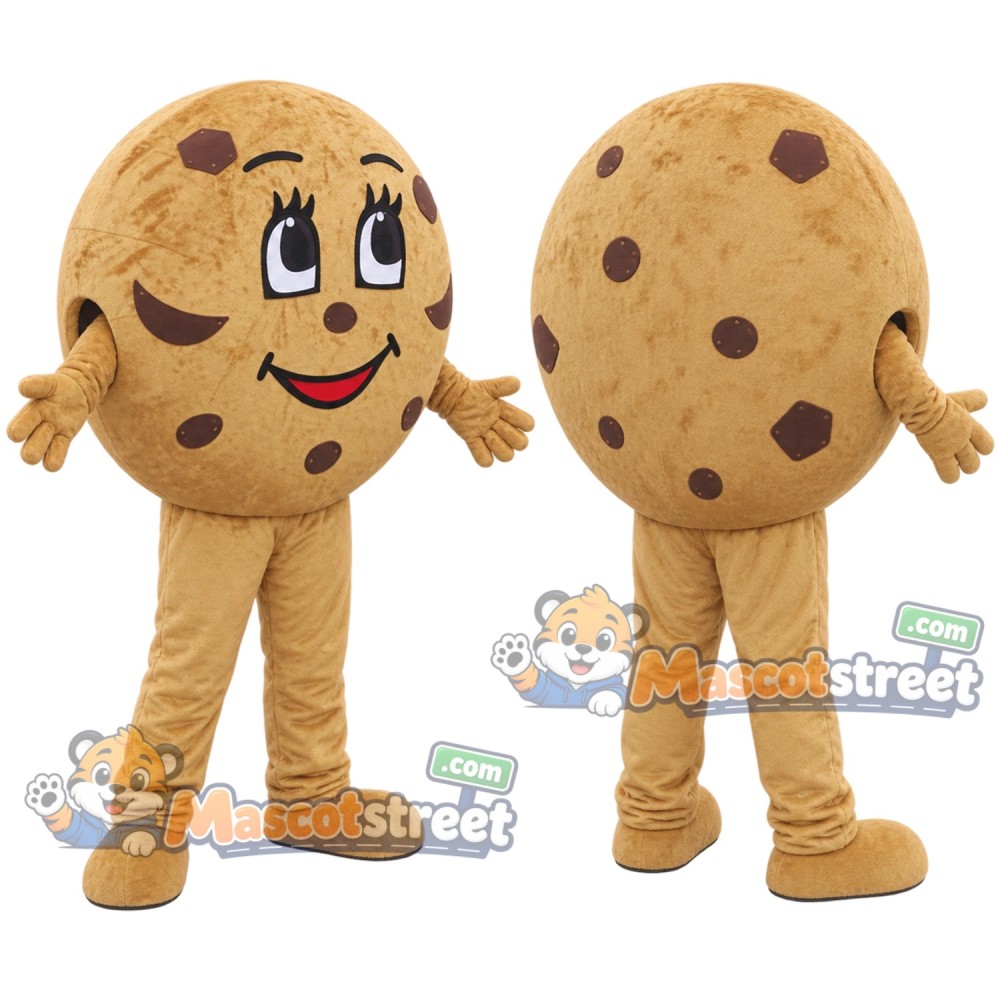 Chocolate Chip Cookie Mascot Costume Chocolate Chip Cookie Mascot Costume