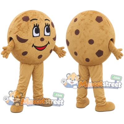 Chocolate Chip Cookie Mascot Costume Chocolate Chip Cookie Mascot Costume