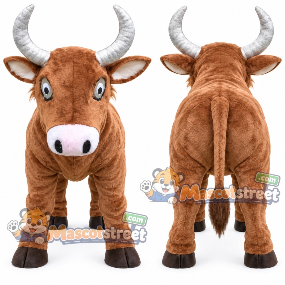 Brown Bull Mascot Costume