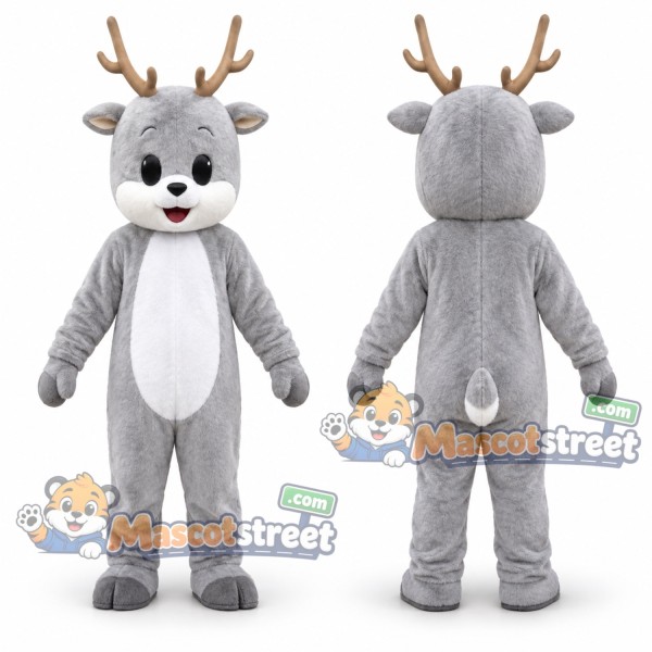 Gray Deer Mascot Costume