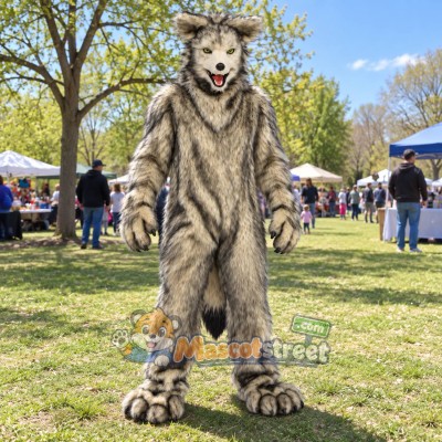 Gray Wolf Mascot Costume