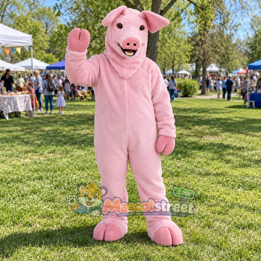 Pink Pig Mascot Costume