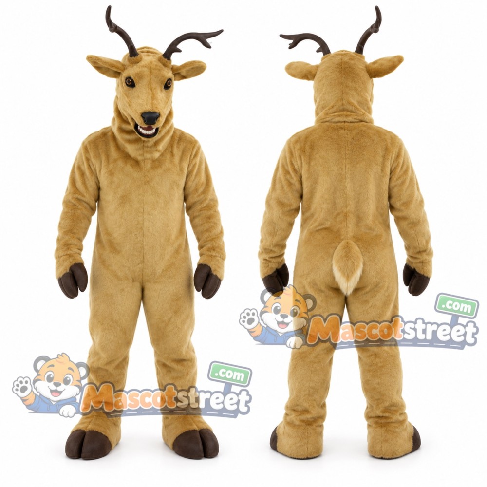 Tan Deer Mascot Costume Tan Deer Mascot Costume