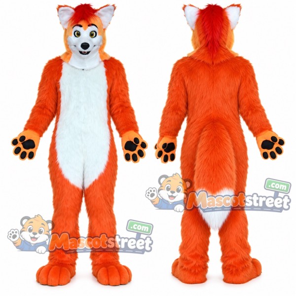 Orange and White Fox Mascot Costume