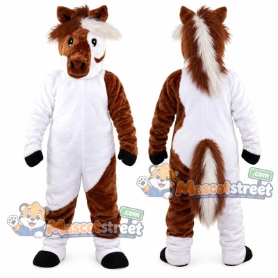 Brown and White Horse Mascot Costume Brown and White Horse Mascot Costume