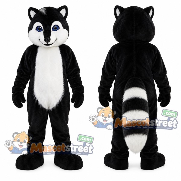 Black and White Raccoon Mascot Costume