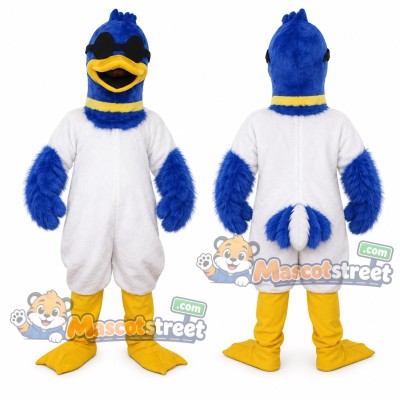 Blue Duck Mascot Costume with White Shirt and Shorts Blue Duck Mascot Costume with White Shirt and Shorts