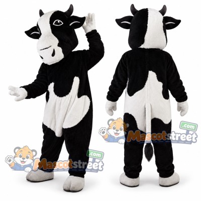 Black and White Cow Mascot Costume