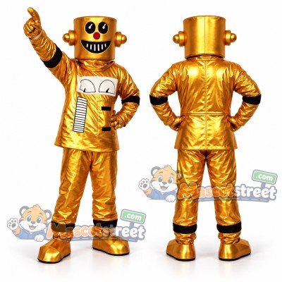 Gold Robot Mascot Costume Gold Robot Mascot Costume