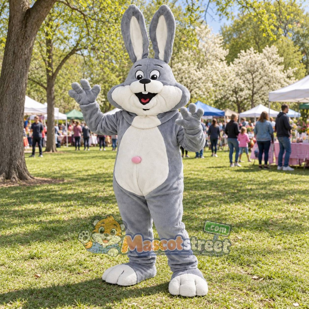 Gray Rabbit Mascot Costume Gray Rabbit Mascot Costume