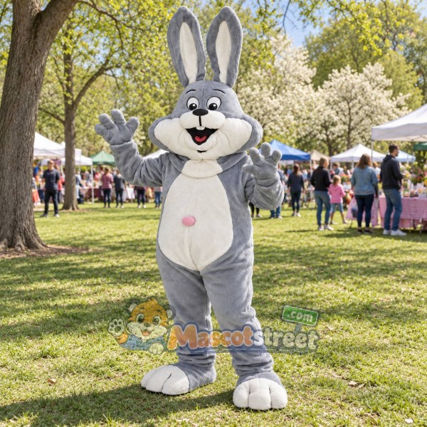 Gray Rabbit Mascot Costume