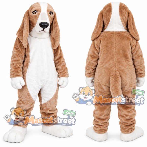Tan and White Dog Mascot Costume