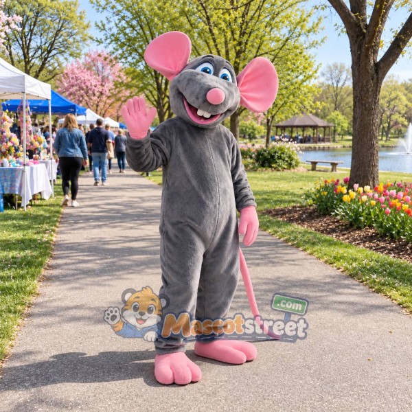 Gray Mouse Mascot Costume