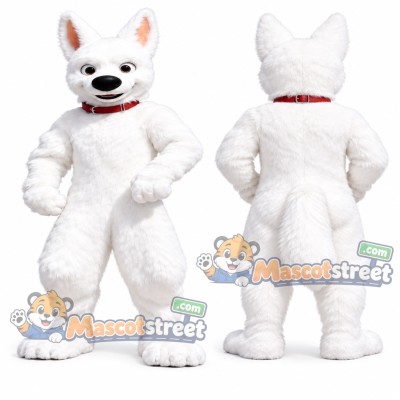 White Dog Mascot Costume White Dog Mascot Costume