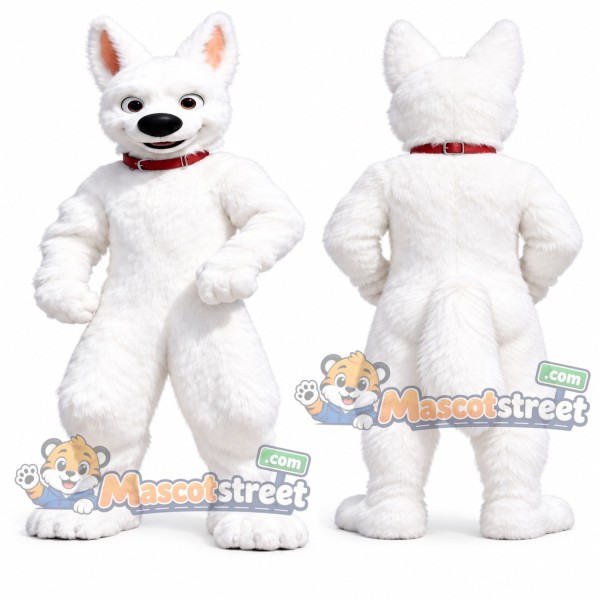 White Dog Mascot Costume