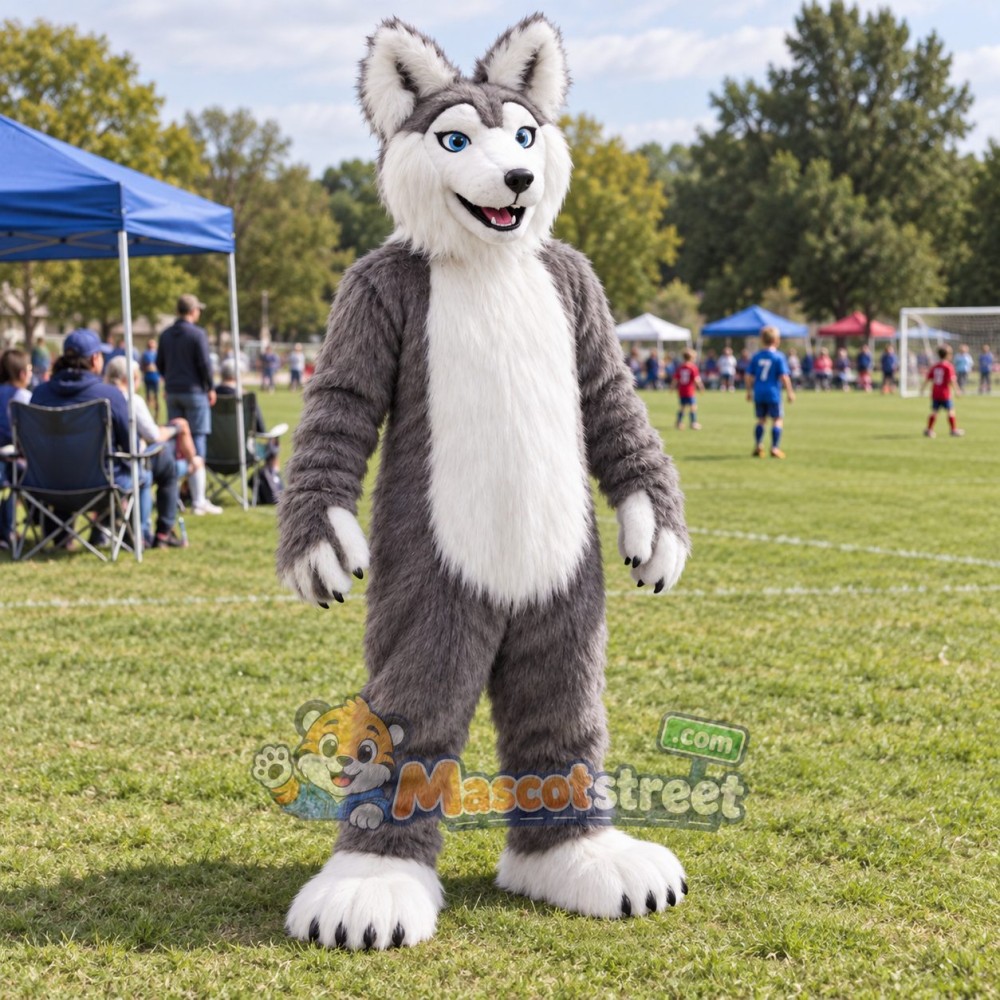 Gray Wolf Mascot Costume
